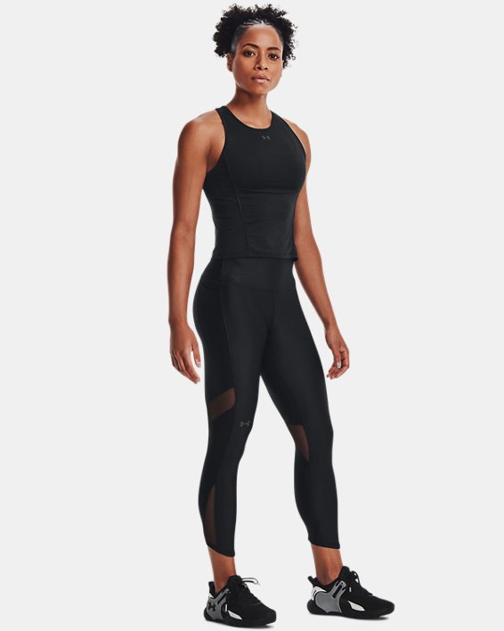 Women's HeatGear® No-Slip Waistband Ankle Leggings, Black, pdpMainDesktop image number 2